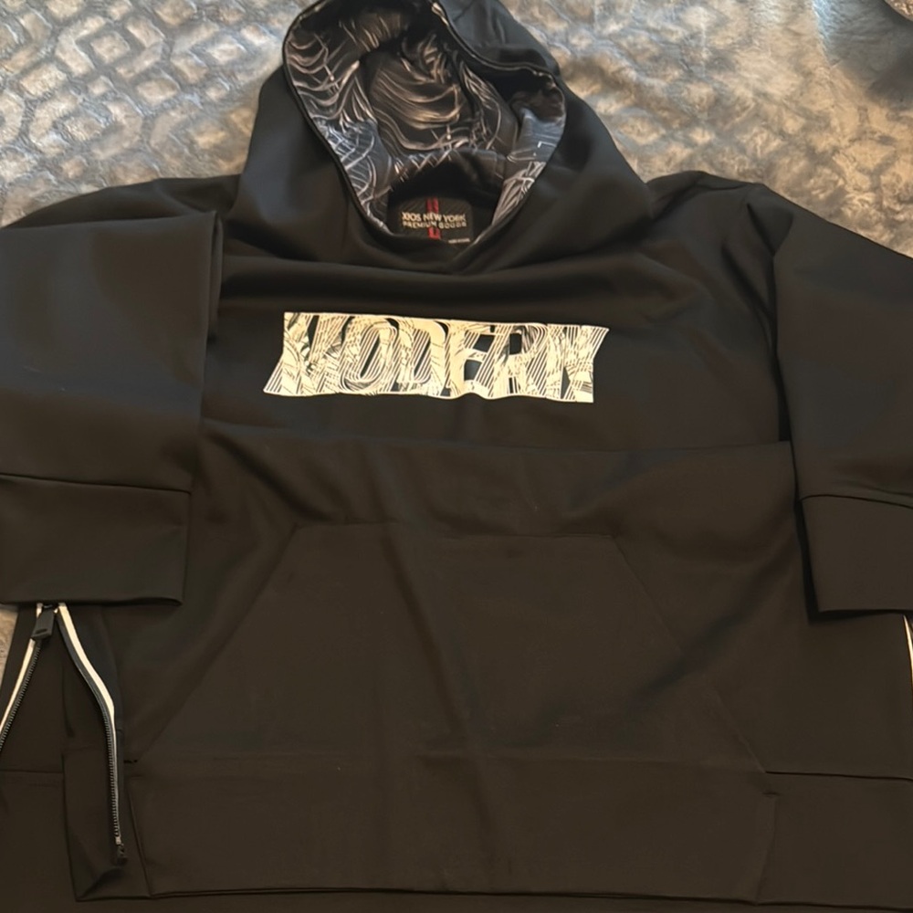 Black Modern Graphic Hoodie